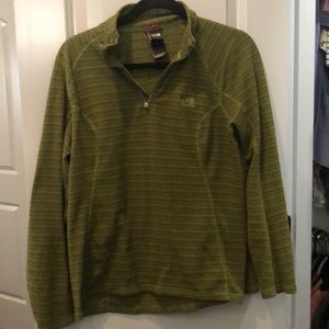 The North Face green stripped fleece